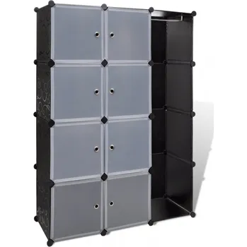 Šatní skříň Vidaxl modulární skříň  37 x 115 x150 cm  černá/bílá