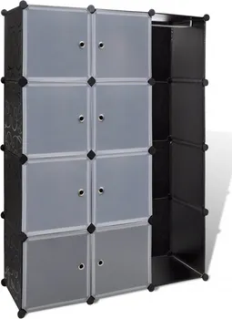 Šatní skříň Vidaxl modulární skříň  37 x 115 x150 cm  černá/bílá