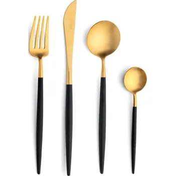 Příbor Sada příborů Cutipol GOA 24ks zlatá/černá rukojeť