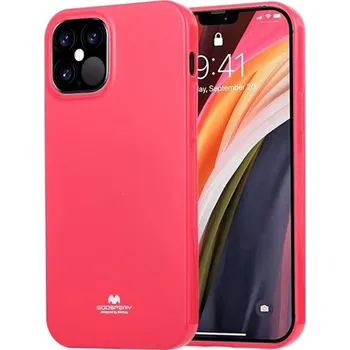 Pouzdro na mobilní telefon Goospery lesklý kryt z měkkého plastu pro iPhone 12 Pro Max - fuchsiový