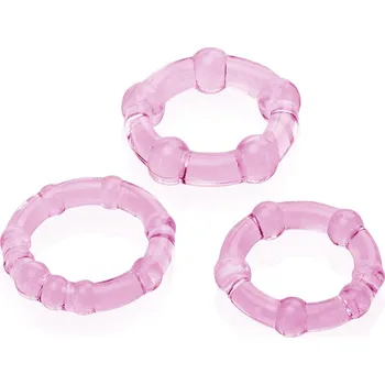 Návlek na penis 3 SILIKONOVÉ EREKČNÍ KROUŽKY HODNĚ ROZTAŽITELNÉ - 79787544