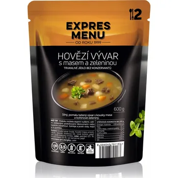 Hotové jídlo EXPRES MENU Hovězí vývar s masem a zeleninou