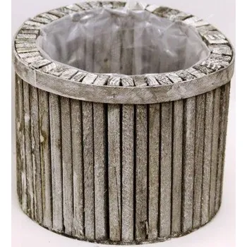 Věnec Květináč dřívka šedá 24*24*20 cm