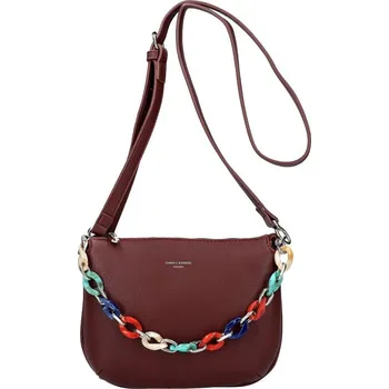 Kabelka DAVID JONES Bordó matná dámská crossbody kabelka CM5841