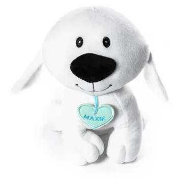plyšák Plyšový pes Maxík velký 30cm srdíčko modré