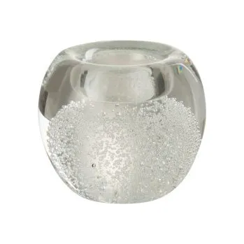 Svícen Skleněný transparentní svícen na čajovou svíčku - 10*10*8,5 cm