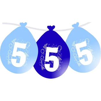 Party dekorace Balonky narozeniny číslo 5, visící 5ks modré balonky.cz b80065