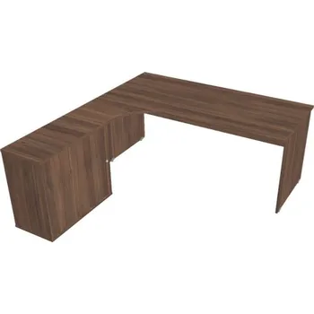 Kancelářský vozík HOBIS kancelářský stůl pracovní, sestava pravá - GE 1800 HR P, ořech + doprava zdarma