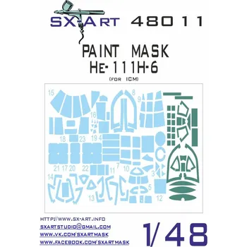 Plastikový model SX-ART 1/48 He-111H-6 Painting Mask (ICM)
