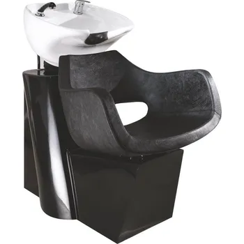 Kadeřnické křeslo Xanitalia Mycí BOX ENDI keramika bílá, koženka černá Báze: Černá