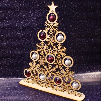 Vánoční dekorace Dřevěná dekorace strom velký vločky 4