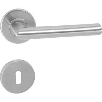 Dveřní kování klika MP - HORIZONTAL - R Provedení: klika/klika na rozetách (bez spodní rozety), Povrch: BN - broušená nerez 8584138394245