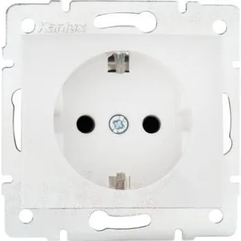 Elektrická zásuvka Kanlux 27198 DOMO Zásuvka jednonásobná SCHUKO s uzemněním s clonkami - bílá (BŠ)