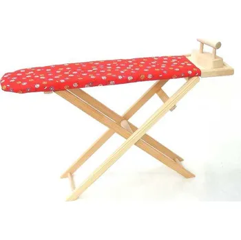 Dětská domácnost Česká dřevěná hračka Dřevěné žehlící prkno s žehličkou