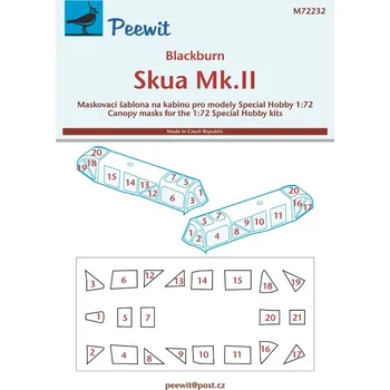 Plastikový model Peewit 1/72 Canopy mask Blackburn Skua Mk.II (SP.HOB.)