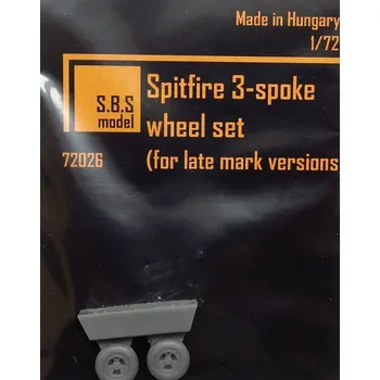 Plastikový model S.B.S model 1/72 Spitfire 3-spoke wheel set (late versions)