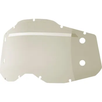 Motocyklové brýle Náhradní sklo pro roll-off systém 100% FORECAST - KOUŘOVÉ - bez vodící lišty - pro brýle STRATA 2, ACCURI 2, RACECRAFT 2