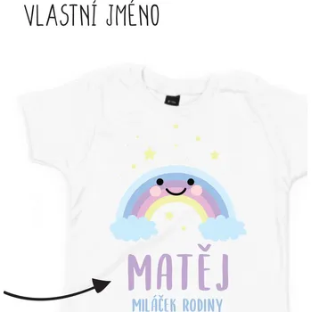 Pánské tričko Tričko DUHA s vlastním jménem Barva: Černá, Velikost: 158 (12 let)