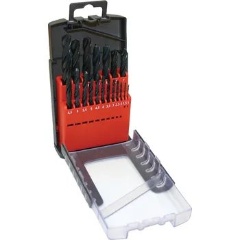 Vrták NÁSTROJE CZ Sada vrtáků 19-ti dílná 1,00-10,00x0,5mm DIN338RNHSSCX Lesklá, plast