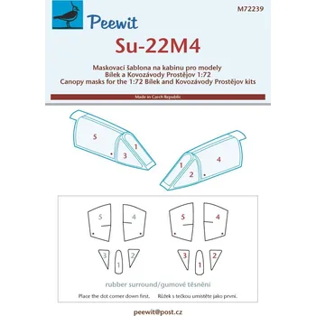 Plastikový model Peewit 1/72 Canopy mask Su-22M4 (KP/BILEK)