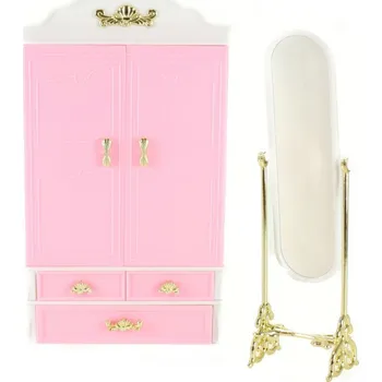 Doplněk pro panenku Glorie Šatní skříň a zrcadlo 23135