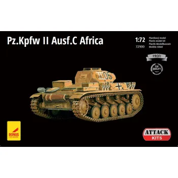 Plastikový model Attack Hobby Kits 1/72 PzKpfw II Ausf.C Africa & metal barrel