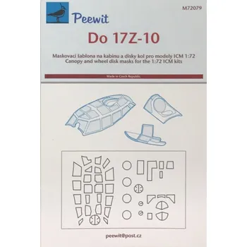 Plastikový model Peewit 1/72 Canopy mask Dornier Do 17Z-10 (ICM)
