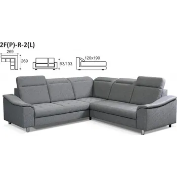 MEBLOSOFT Sektorová sedací souprava GENERAL 2F+R+2