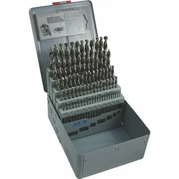 Vrták NÁSTROJE CZ Sada vrtáků 91-dílná 1,00-10,00x0,1mm DIN 338RTiHSSCo5 Lesklá, kov