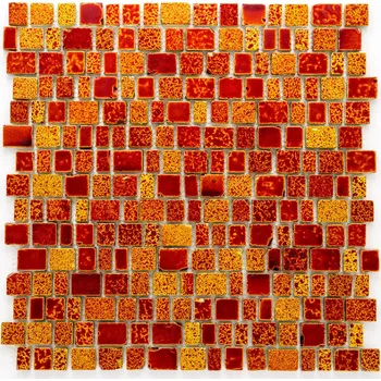 Obklad Skleněná mozaika červená 12/15/20/25x18x8mm