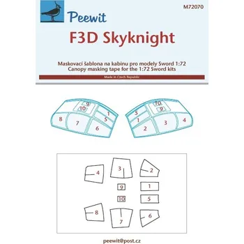 Plastikový model Peewit 1/72 Canopy mask F3D Skyknight (SWORD)