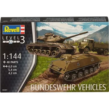 Plastikový model Revell Bundeswehr Vehicles 2x M47 Patton 2x HS 30 2x LKW 5t gl 1:144