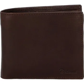 Peněženka Pánská kožená volná tmavě hnědá peněženka - Delami 8222 hnědá