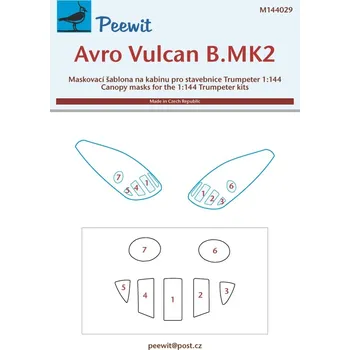 Plastikový model Peewit 1/144 Canopy mask Avro Vulcan B.Mk2 (TRUMP)