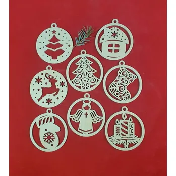 Vánoční dekorace Vánoční baňky sada 8 ks kombinace 2