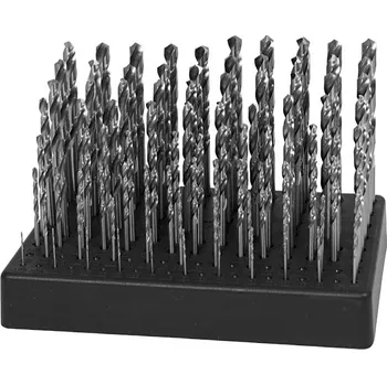 Vrták NÁSTROJE CZ Sada vrtáků 91-dílná 1,00-10,00x0,1mm DIN 338RNHSSCo Lesklá, stojánek plastový