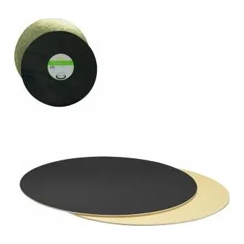 Podložka pod dort 1ks oboustranná černo zlatá 24cm 3mm - Decora