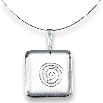 Přívěsek Skleněný přívěsek čtvercový z čirého skla P0507