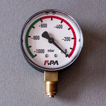 Barometr Vakuometr spodní průměr 40 mm, rozsah -1000 - 0 mbar