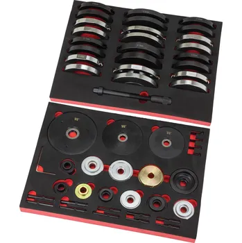 Velká a kompaktní sada přípravků na výměnu ložisek kol 62-66-72-78-82-85 mm, Welzh (Welzh Werkzeug)