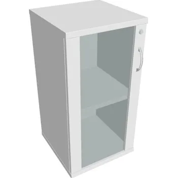 Kancelářský vozík HOBIS kancelářská policová skříň - SZ 2 40 02 L, zámek Huwill, bílá + doprava zdarma