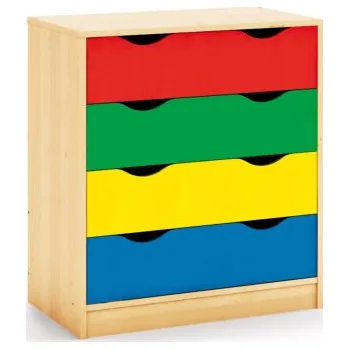 Dětská skříň Skříň policová (4 zásuvky) Buk