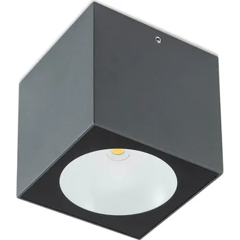 Venkovní osvětlení Redo 90104 Teko, šedé stropní exteriérové svítidlo, 6W LED 3000K, výška 9,4cm, IP65