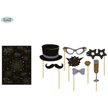 Party dekorace FOTO DOPLŇKY - FOTO KOUTEK - HAPPY NEW YEAR - SILVESTR - 8 ks