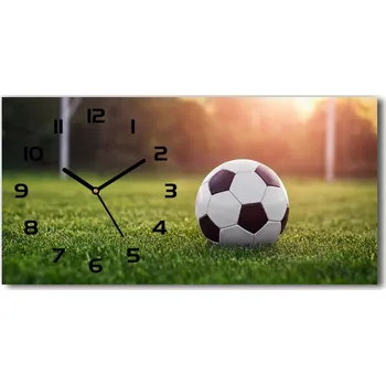 Hodiny Moderní skleněné hodiny na stěnu Fotbal