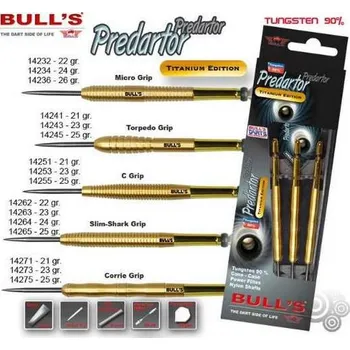 Šipka Bull´s Šipky Steel Titanium Predartor Slim-Shark Grip 24gr. 14264