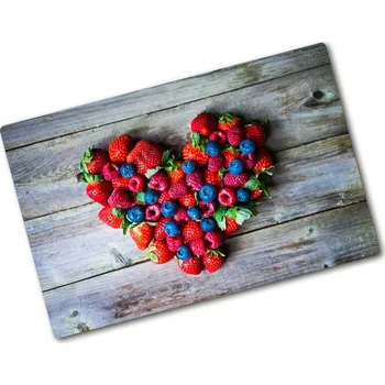 Kuchyňské prkénko Kuchyňská deska velká skleněná Srdce z ovoců