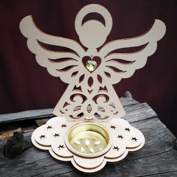 Vánoční dekorace Svícen – Anděl se srdíčkem (Swarovski) – Crystal AB