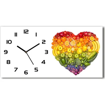 Hodiny Skleněné hodiny na stěnu tiché Zelenina srdce