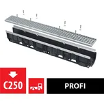 ALCADRAIN Venkovní žlab 100 mm s kovovým límcem s pozinkovaným roštem (AVZ103-R104)